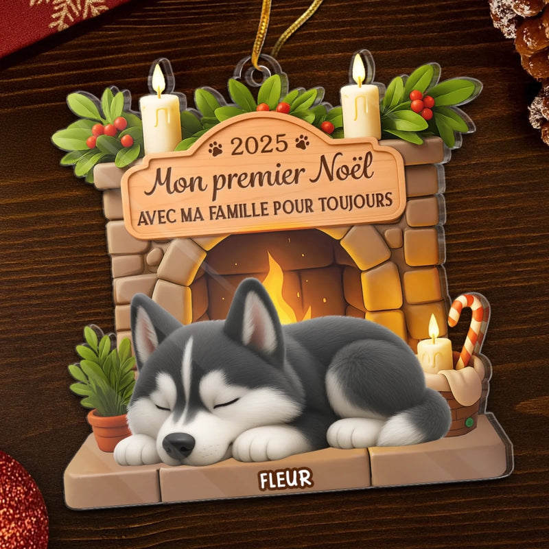 Ornement En Acrylique Premier Noël Personnalisé - Cadeaux De Noël Et D’Anniversaire Pour Amoureux Des Chiens, Papa Et Maman Chiens - Amour Éternel Pour Les Chiens