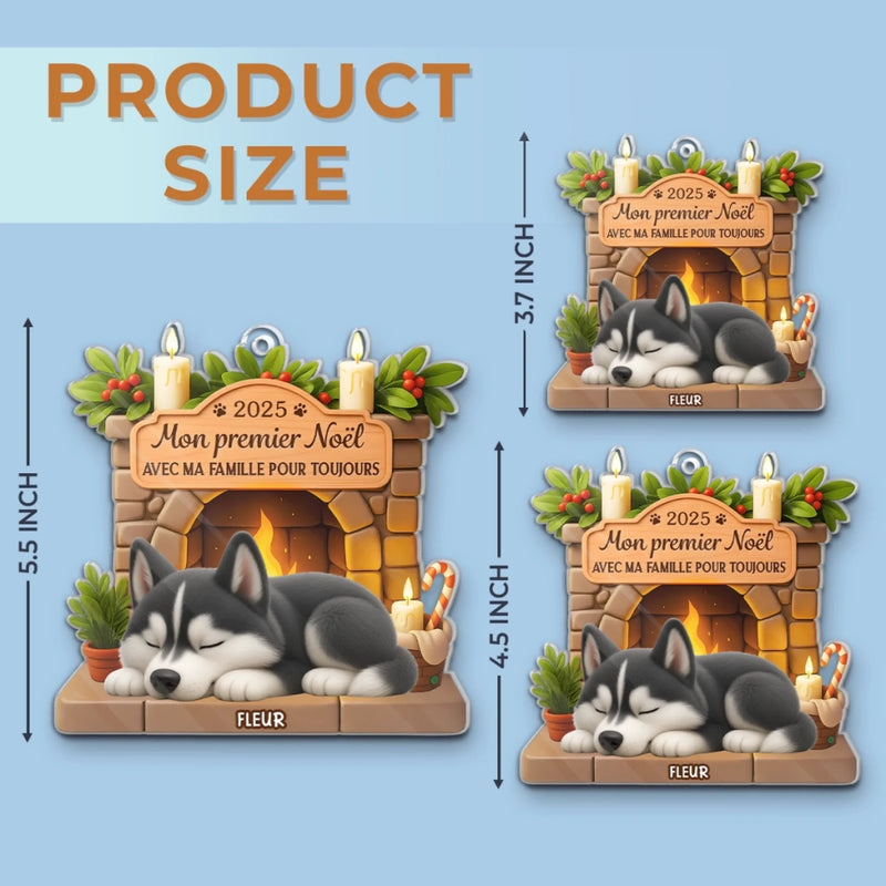 Ornement En Acrylique Premier Noël Personnalisé - Cadeaux De Noël Et D’Anniversaire Pour Amoureux Des Chiens, Papa Et Maman Chiens - Amour Éternel Pour Les Chiens