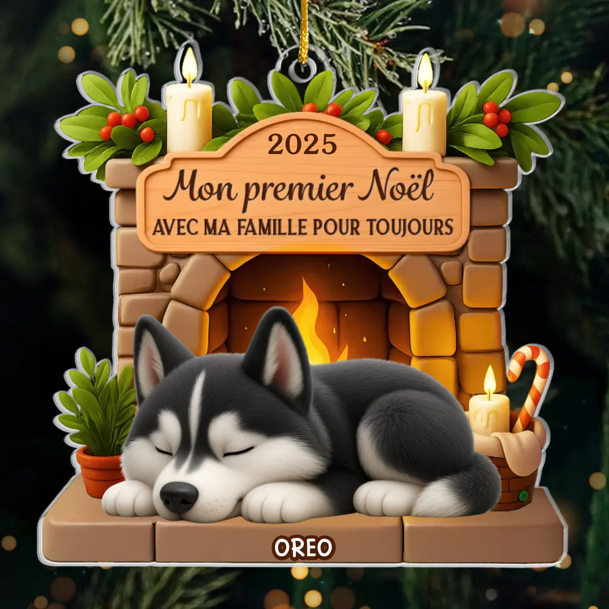 Ornement En Acrylique Premier Noël Personnalisé - Cadeaux De Noël Et D’Anniversaire Pour Amoureux Des Chiens, Papa Et Maman Chiens - Amour Éternel Pour Les Chiens