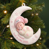 Ornement En Acrylique Personnalisé - Cadeaux De Noël, De Naissance Ou De Révélation De Genre Pour Nouvelles Mamans, Nouveaux Papas, Nouveaux Parents - Je T’Aime Jusqu’à La Lune Et Retour