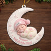 Ornement En Acrylique Personnalisé - Cadeaux De Noël, De Naissance Ou De Révélation De Genre Pour Nouvelles Mamans, Nouveaux Papas, Nouveaux Parents - Je T’Aime Jusqu’à La Lune Et Retour
