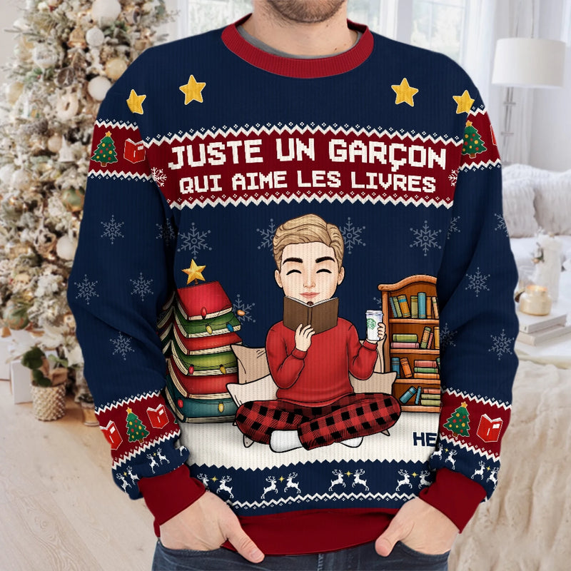 Sweatshirt De Noël Laid Unisexe Personnalisé - Cadeaux De Noël Pour Amoureux Des Livres, Rats De Bibliothèque, Lecteurs - Tout Ce Que Je Veux, Ce Sont Des Livres