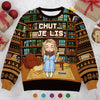 Sweatshirt De Noël Laid Unisexe Personnalisé - Cadeaux De Noël Pour Amoureux Des Livres, Rats De Bibliothèque, Lecteurs - Cloches De Traîneau Et Odeur De Pages