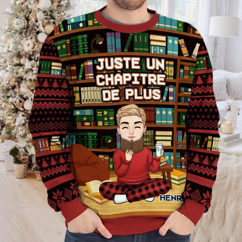 Sweatshirt De Noël Laid Unisexe Personnalisé - Cadeaux De Noël Pour Amoureux Des Livres, Rats De Bibliothèque, Lecteurs - Cloches De Traîneau Et Odeur De Pages