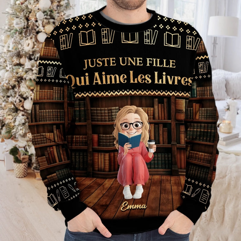 Sweatshirt De Noël Laid Unisexe Personnalisé - Cadeaux De Noël Pour Amoureux Des Livres, Rats De Bibliothèque, Lecteurs - Passez Un Petit Noël Littéraire