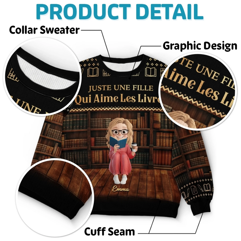 Sweatshirt De Noël Laid Unisexe Personnalisé - Cadeaux De Noël Pour Amoureux Des Livres, Rats De Bibliothèque, Lecteurs - Passez Un Petit Noël Littéraire