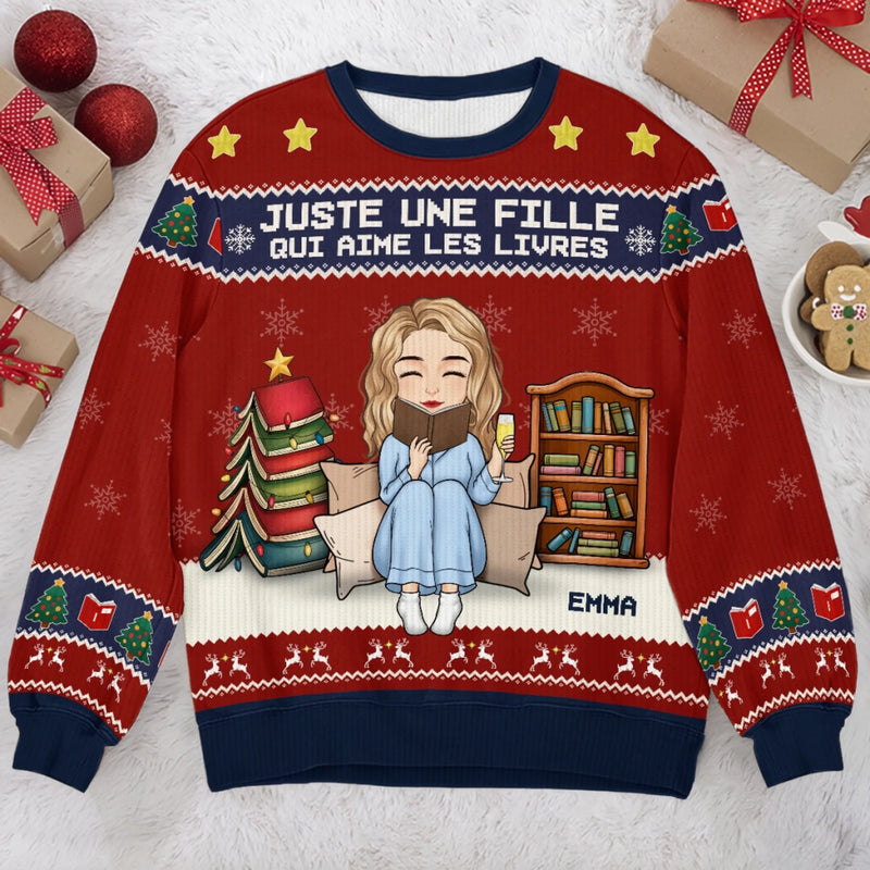 Sweatshirt De Noël Laid Unisexe Personnalisé - Cadeaux De Noël Pour Amoureux Des Livres, Rats De Bibliothèque, Lecteurs - Tout Ce Que Je Veux, Ce Sont Des Livres