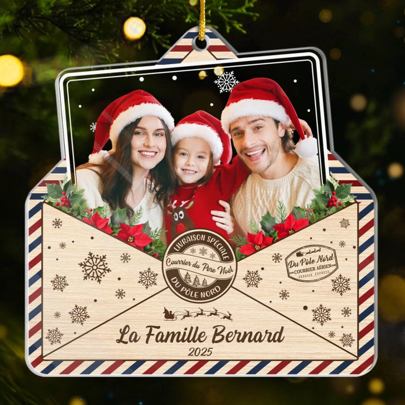 Ornement En Acrylique Personnalisé Avec Photo - Cadeaux De Noël Et D’Anniversaire Pour Maman, Papa, Frère, Sœur, Enfants - Un Message D’Amour De La Famille Pour Noël