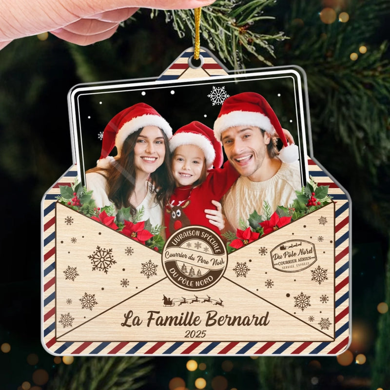 Ornement En Acrylique Personnalisé Avec Photo - Cadeaux De Noël Et D’Anniversaire Pour Maman, Papa, Frère, Sœur, Enfants - Un Message D’Amour De La Famille Pour Noël