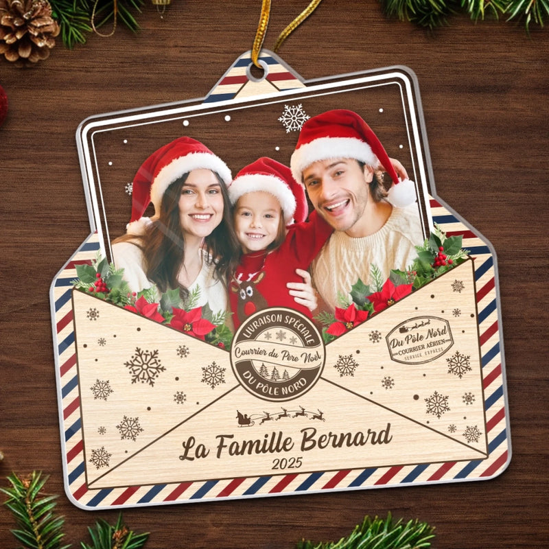 Ornement En Acrylique Personnalisé Avec Photo - Cadeaux De Noël Et D’Anniversaire Pour Maman, Papa, Frère, Sœur, Enfants - Un Message D’Amour De La Famille Pour Noël