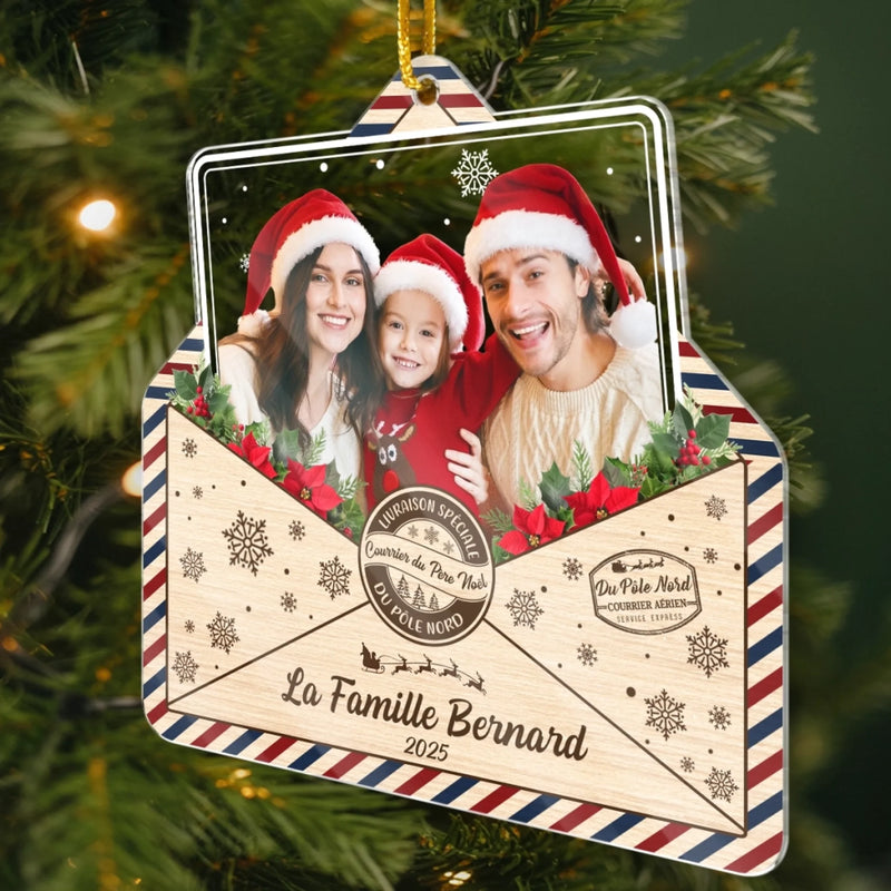 Ornement En Acrylique Personnalisé Avec Photo - Cadeaux De Noël Et D’Anniversaire Pour Maman, Papa, Frère, Sœur, Enfants - Un Message D’Amour De La Famille Pour Noël