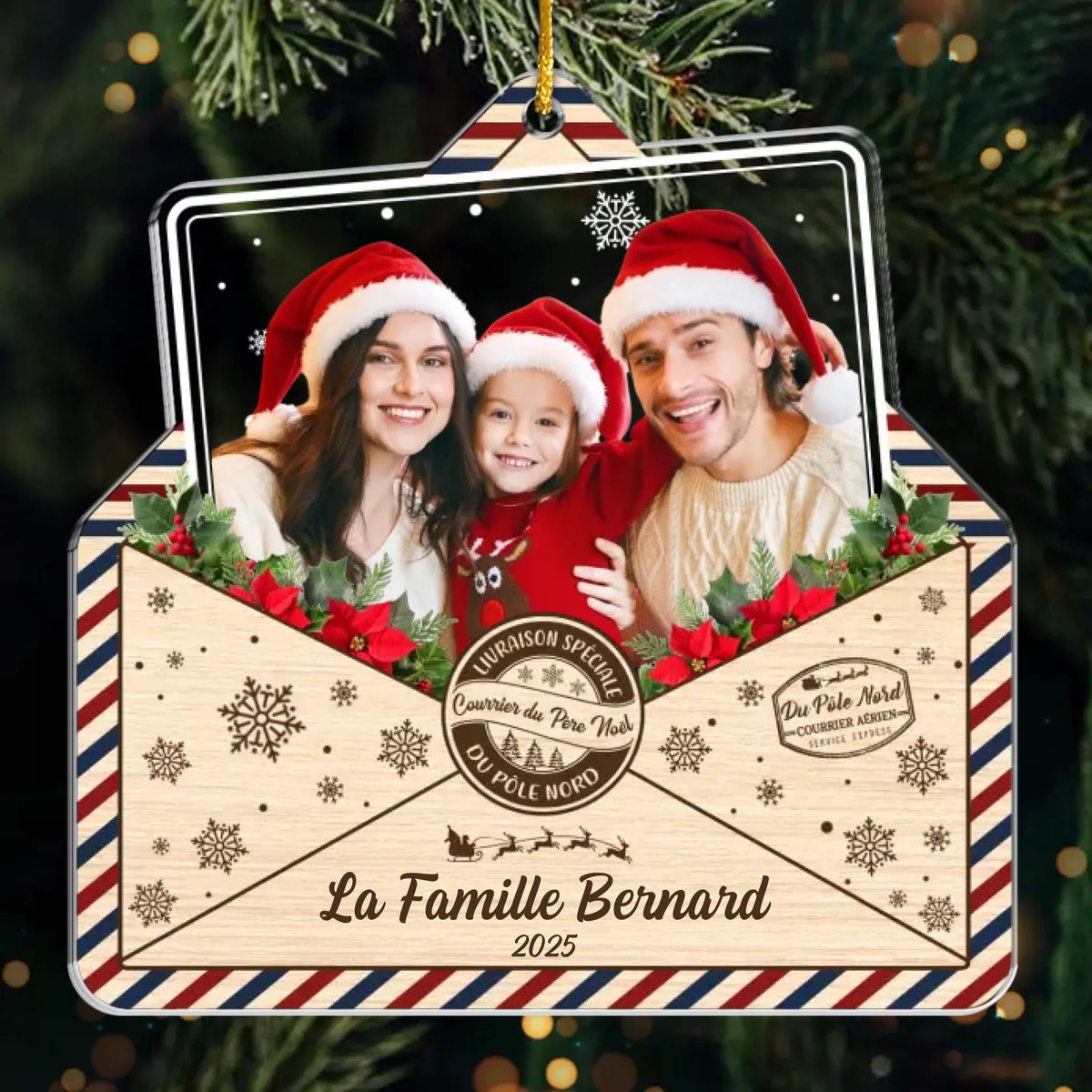 Ornement En Acrylique Personnalisé Avec Photo - Cadeaux De Noël Et D’Anniversaire Pour Maman, Papa, Frère, Sœur, Enfants - Un Message D’Amour De La Famille Pour Noël
