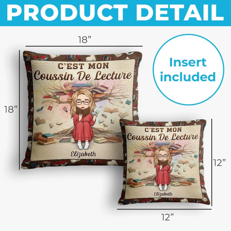 Coussin À Poche Personnalisé - Cadeaux Pour Amoureux Des Livres, Rats De Bibliothèque, Lecteurs - Lire, C’Est Rêver Les Yeux Ouverts