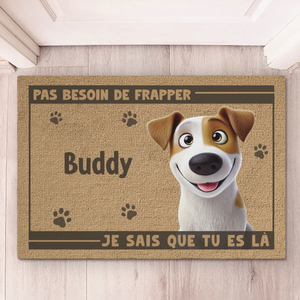 Tapis Décoratif Personnalisé Pour La Maison - Cadeaux D'Anniversaire Pour Amoureux Des Chiens Et Chats, Papa Et Maman Chiens, Propriétaires De Chats - Des Pattes Avant Les Gens Dans Cette Maison Heureuse