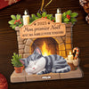 Ornement En Acrylique Premier Noël Personnalisé - Cadeaux De Noël Et D’Anniversaire Pour Amoureux Des Chats, Maman Et Papa Chats - Avec Ma Famille Pour Toujours
