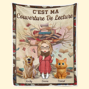 Couverture Personnalisée - Cadeaux De Noël Pour Amoureux Des Livres, Rats De Bibliothèque, Papa Et Maman Chiens, Propriétaires De Chats - Entre Les Pages Et Les Pattes, Je Trouve Ma Paix