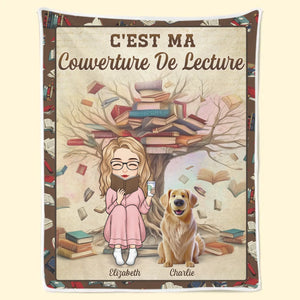 Couverture Personnalisée - Cadeaux De Noël Pour Amoureux Des Livres, Rats De Bibliothèque, Papa Et Maman Chiens, Propriétaires De Chats - Entre Les Pages Et Les Pattes, Je Trouve Ma Paix