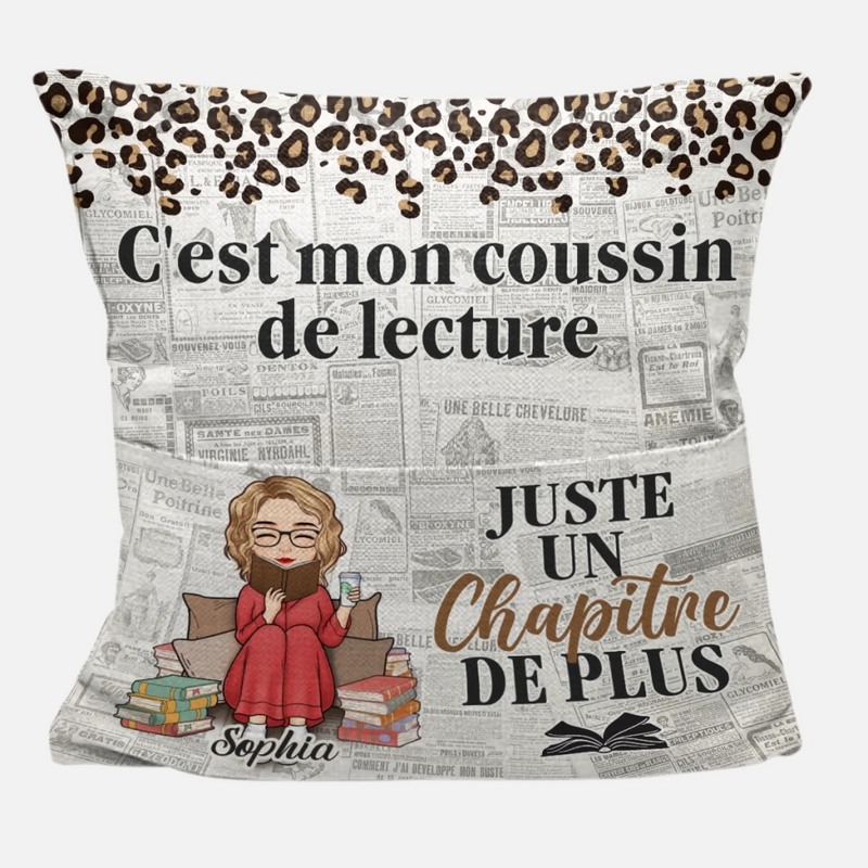 Coussin À Poche Personnalisé - Cadeaux Pour Amoureux Des Livres, Rats De Bibliothèque, Lecteurs - Juste Une Fille Qui Aime Les Livres