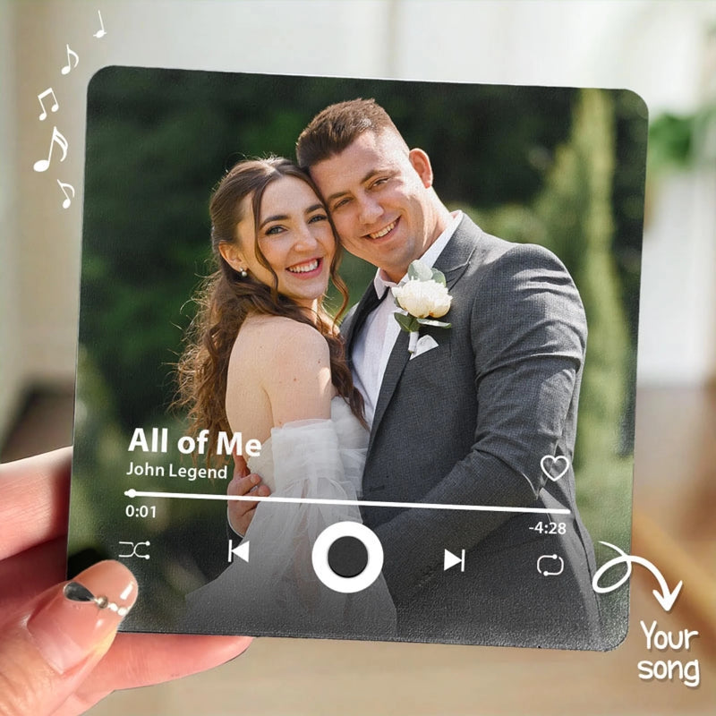 Magnet Photo Musical Personnalisé - Cadeaux De Mariage Et D’Anniversaire Pour Mari Et Femme, Lui Et Elle - Je T’Aime De Tout Mon Cœur Et Au-Delà