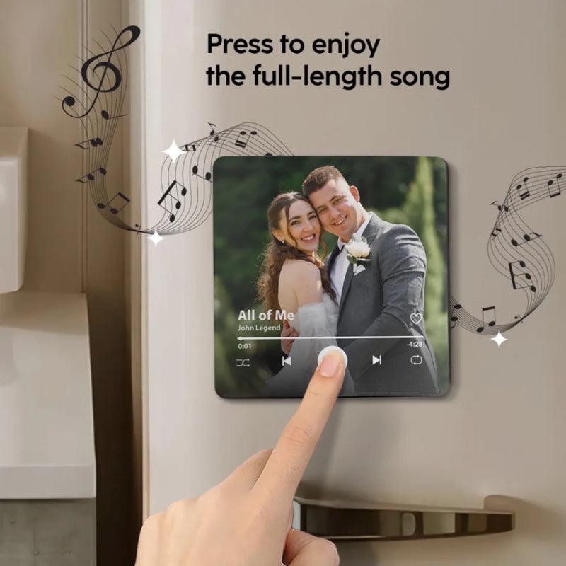 Magnet Photo Musical Personnalisé - Cadeaux De Mariage Et D’Anniversaire Pour Mari Et Femme, Lui Et Elle - Tout Mon Être Aime Tout De Toi
