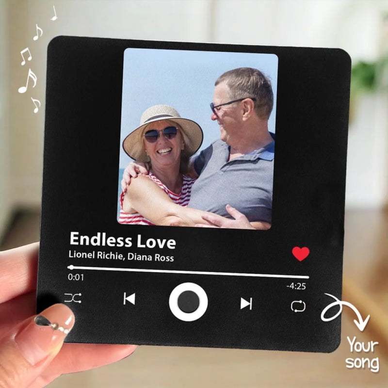 Magnet Photo Musical Personnalisé - Cadeaux De Mariage Et D’Anniversaire Pour Mari Et Femme, Lui Et Elle - Tout Mon Être Aime Tout De Toi