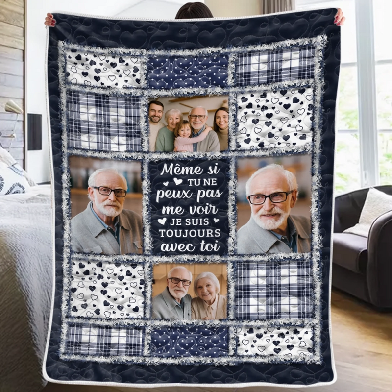 Couverture Photo Personnalisée - Cadeaux De Noël Ou De Souvenir Pour La Perte D’Un Parent, Maman Ou Papa - La Lumière De Ton Amour Me Guide