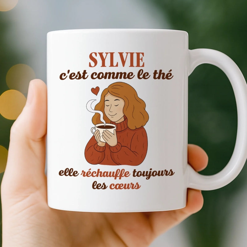 Mug Personnalisé - Cadeaux D’Anniversaire Pour Meilleures Amies, Sœurs, BFF - La Caféine Réchauffe Toujours Les Cœurs