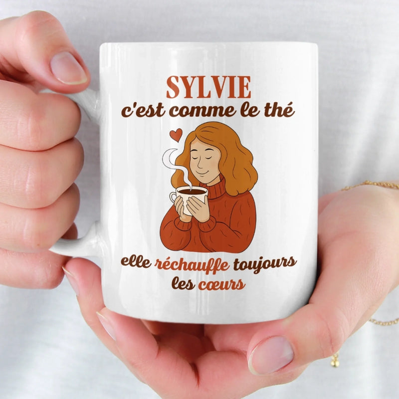 Mug Personnalisé - Cadeaux D’Anniversaire Pour Meilleures Amies, Sœurs, BFF - La Caféine Réchauffe Toujours Les Cœurs