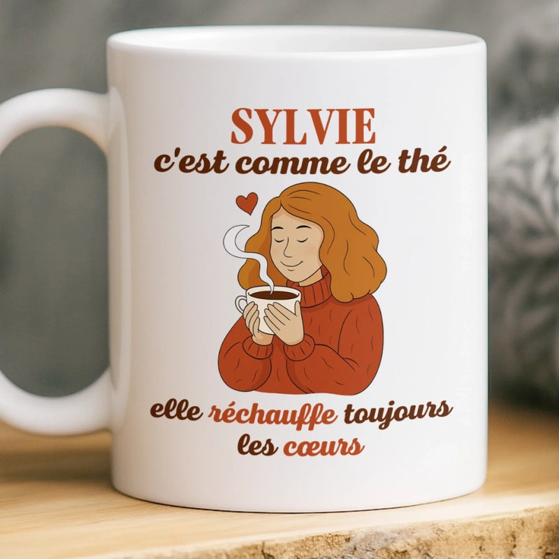 Mug Personnalisé - Cadeaux D’Anniversaire Pour Meilleures Amies, Sœurs, BFF - La Caféine Réchauffe Toujours Les Cœurs