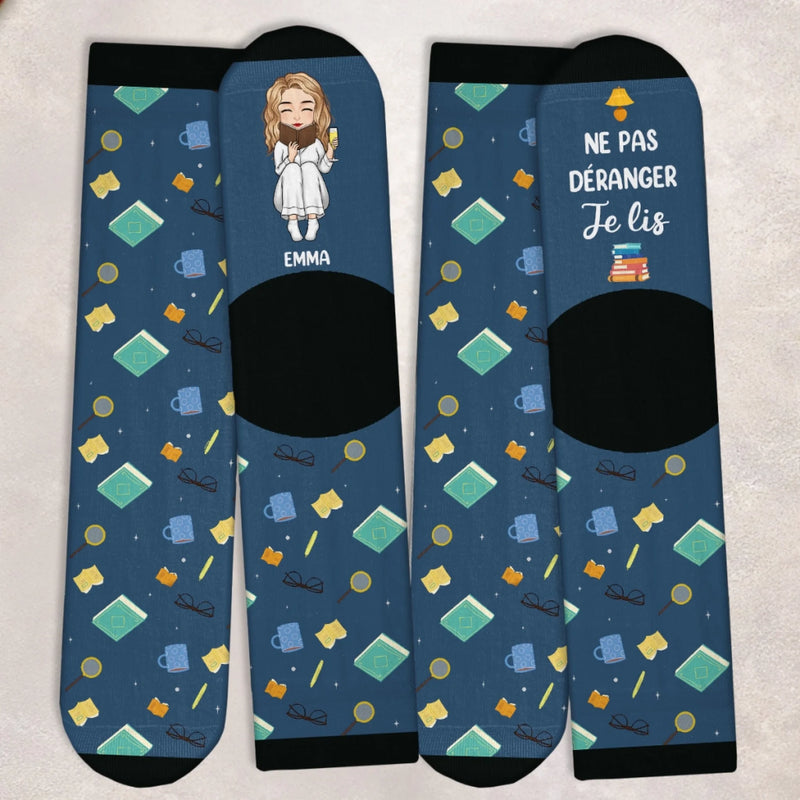 Chaussettes Personnalisées - Cadeaux Pour Amoureux Des Livres, Rats De Bibliothèque, Lecteurs - Gueule De Bois Littéraire En Cours