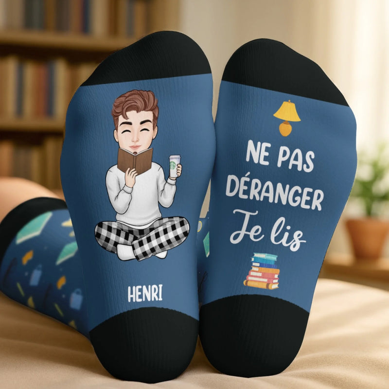 Chaussettes Personnalisées - Cadeaux Pour Amoureux Des Livres, Rats De Bibliothèque, Lecteurs - Gueule De Bois Littéraire En Cours