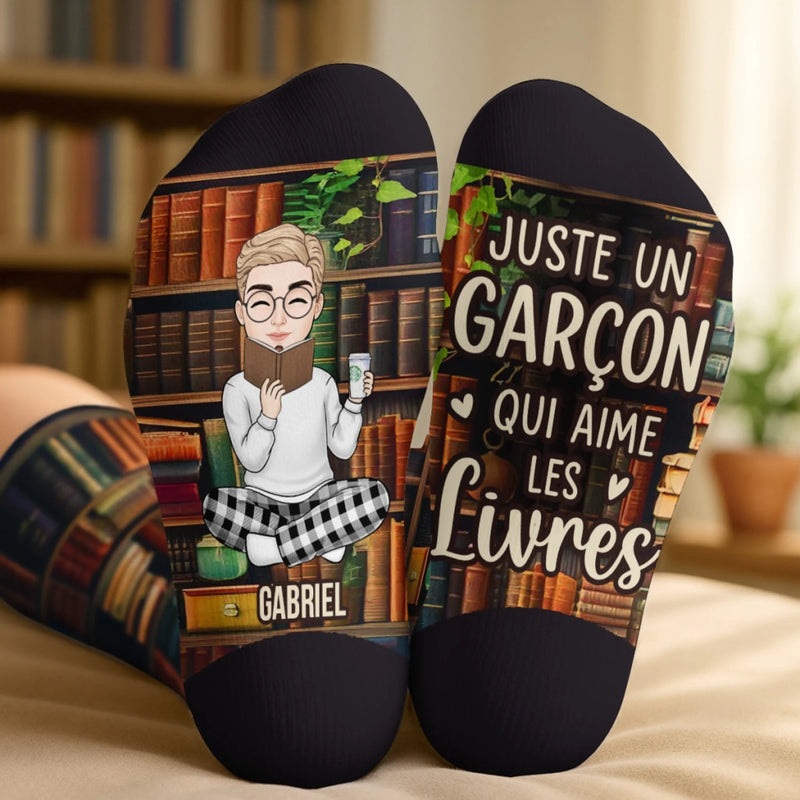 Chaussettes Personnalisées - Cadeaux Pour Amoureux Des Livres, Rats De Bibliothèque, Lecteurs - Dans Les Livres, La Vie Est Infinie