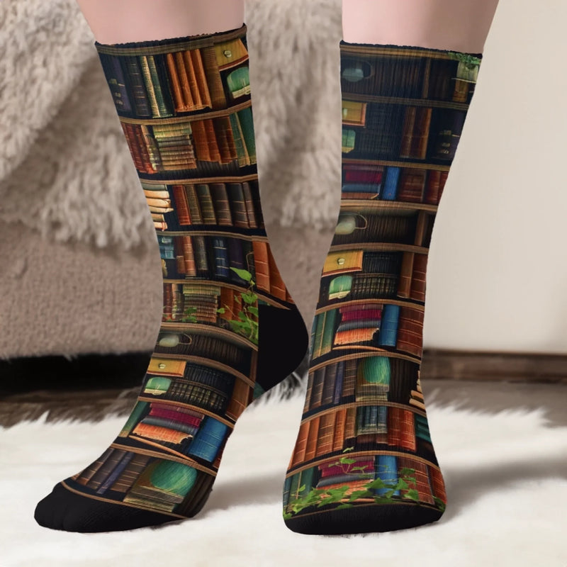 Chaussettes Personnalisées - Cadeaux Pour Amoureux Des Livres, Rats De Bibliothèque, Lecteurs - Dans Les Livres, La Vie Est Infinie