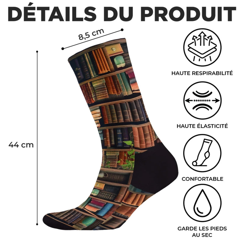 Chaussettes Personnalisées - Cadeaux Pour Amoureux Des Livres, Rats De Bibliothèque, Lecteurs - Dans Les Livres, La Vie Est Infinie