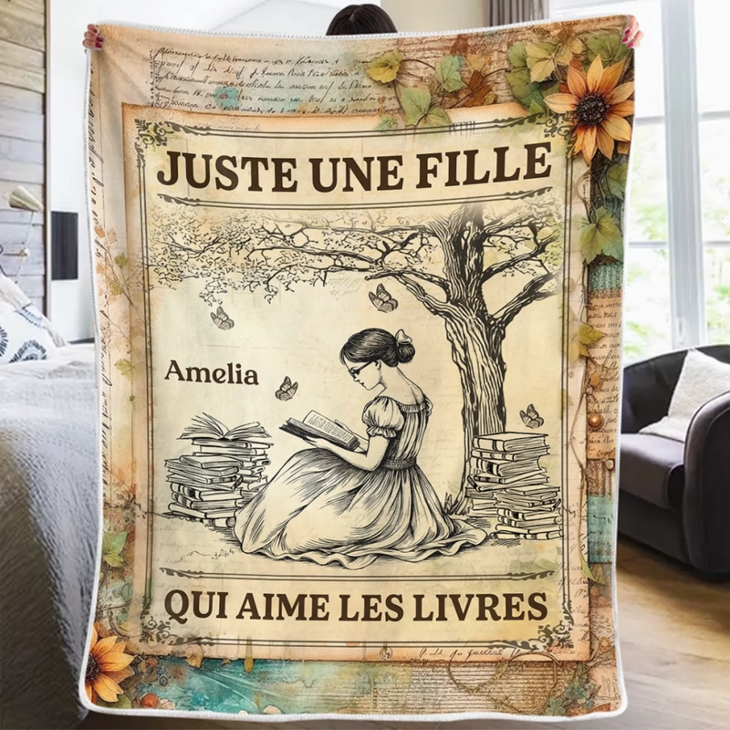 Couverture Personnalisée - Cadeaux Pour Amoureux Des Livres, Rats De Bibliothèque, Lecteurs - Perdue Dans Les Histoires