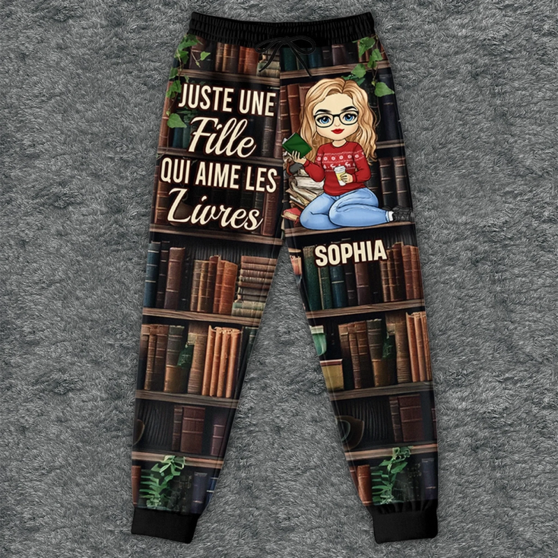 Pantalon De Survêtement Unisexe Personnalisé - Cadeaux Pour Amoureux Des Livres, Rats De Bibliothèque, Lecteurs - Perdue Dans Les Pages, Retrouvée Dans L’Histoire