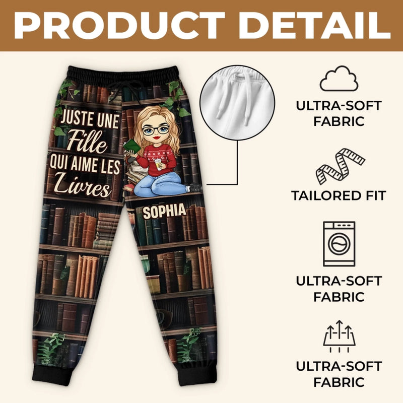 Pantalon De Survêtement Unisexe Personnalisé - Cadeaux Pour Amoureux Des Livres, Rats De Bibliothèque, Lecteurs - Perdue Dans Les Pages, Retrouvée Dans L’Histoire