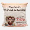 Coussin À Poche Personnalisé - Cadeaux Pour Amoureux Des Livres, Rats De Bibliothèque, Lecteurs - Chapitres De Bonheur