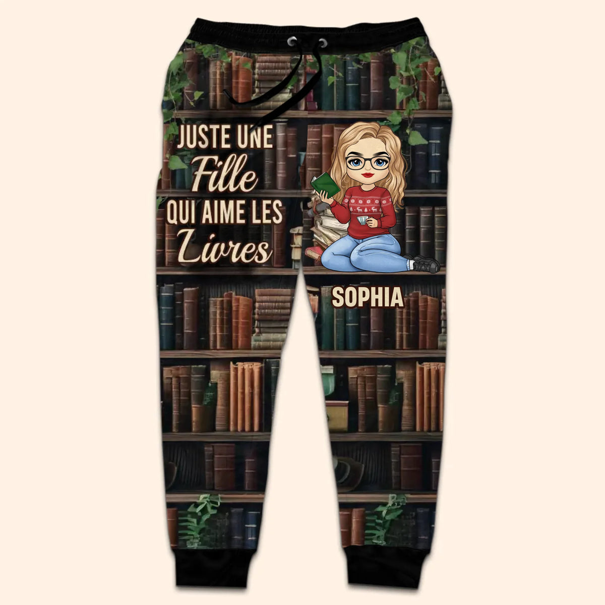 Pantalon De Survêtement Unisexe Personnalisé - Cadeaux Pour Amoureux Des Livres, Rats De Bibliothèque, Lecteurs - Perdue Dans Les Pages, Retrouvée Dans L’Histoire