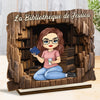 Plaque En Bois Personnalisée - Cadeaux Pour Amoureux Des Livres - Bienvenue Dans Mon Coin Lecture - Décoration De Bureau