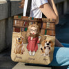 Sac Fourre-tout Personnalisé - Cadeaux De Noël Personnalisés Pour Les Amoureux Des Livres, Les Rats De Bibliothèque Et Les Lecteurs - Juste Une Fille Qui Aime Les Livres Et Les Chiens