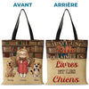 Sac Fourre-tout Personnalisé - Cadeaux De Noël Personnalisés Pour Les Amoureux Des Livres, Les Rats De Bibliothèque Et Les Lecteurs - Juste Une Fille Qui Aime Les Livres Et Les Chiens