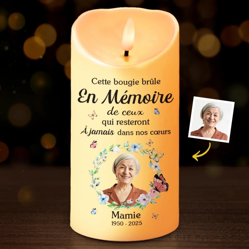 Bougie LED Personnalisée Avec Photo - Cadeaux De Noël Et De Souvenir Pour La Perte D’Une Maman Ou D’Un Papa - Ton Souvenir, Mon Amour Infini