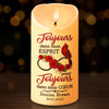 Bougie LED Personnalisée Avec Photo - Cadeaux De Noël Et De Souvenir Pour La Perte D’Une Maman Ou D’Un Papa - Ta Présence Vit Dans Chaque Flamme Qui Brille