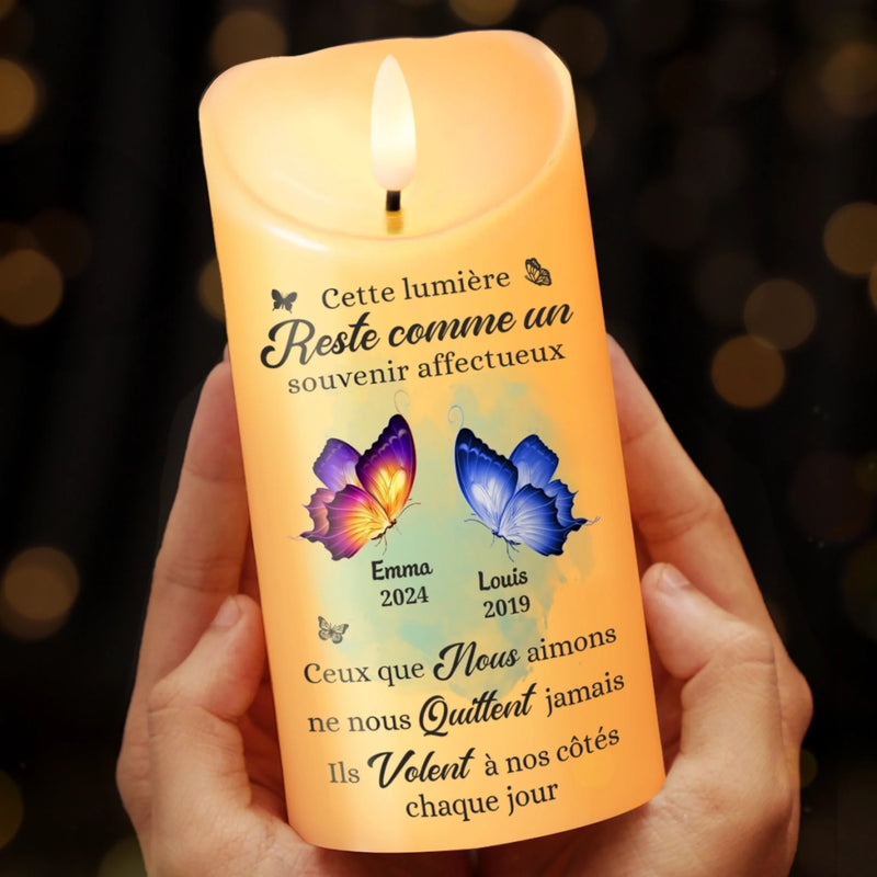 Bougie LED Personnalisée Avec Photo - Cadeaux De Noël Et De Souvenir Pour La Perte D’Une Maman Ou D’Un Papa - Ton Âme Brille Dans Chaque Rayon De Lumière