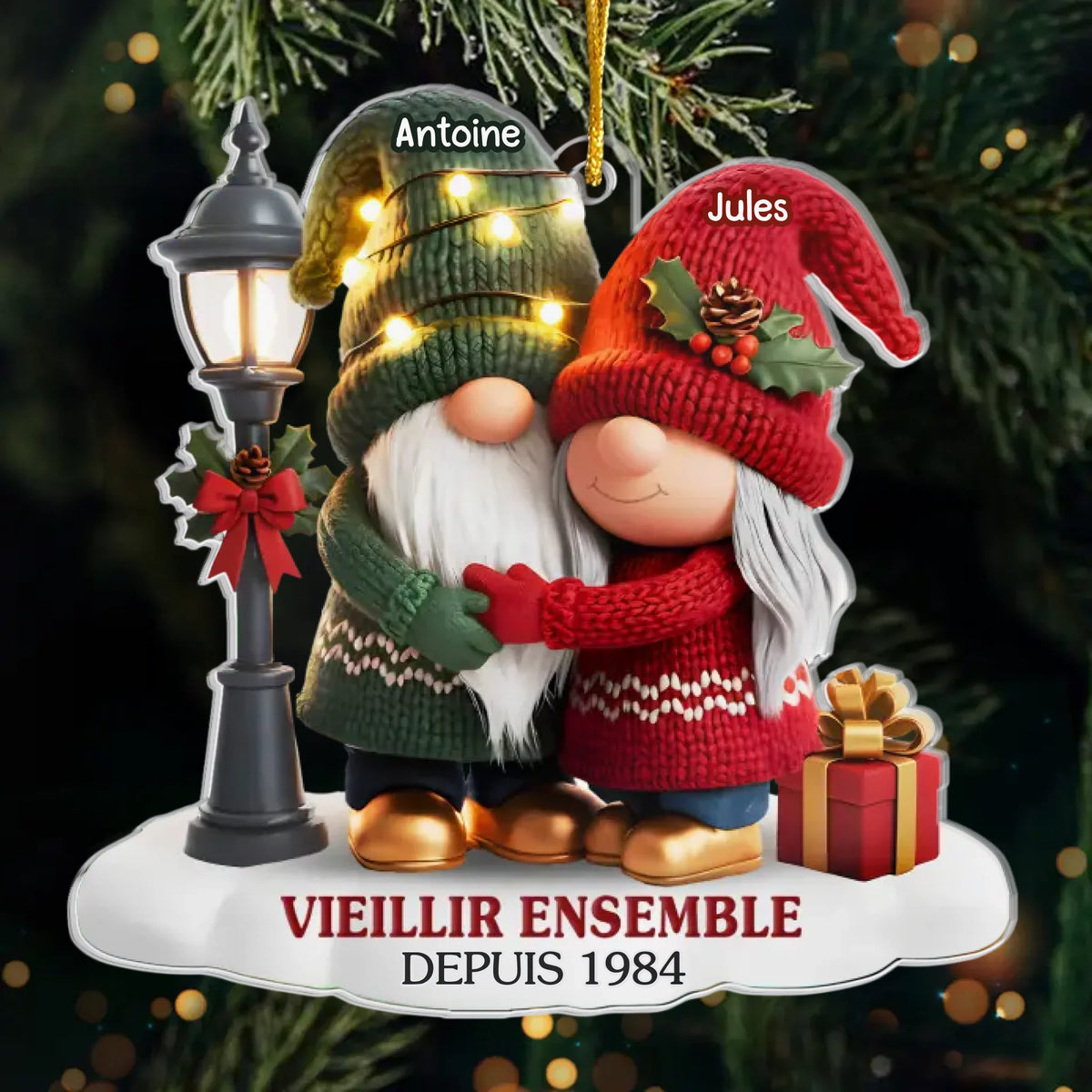 Ornement En Acrylique Nain Personnalisé - Cadeaux D’Anniversaire, De Noël Et De Mariage Pour Mari Et Femme, Lui Et Elle - Notre Histoire Continue