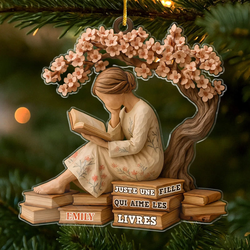 Ornement En Acrylique Personnalisé - Cadeaux De Noël Pour Amoureux Des Livres, Rats De Bibliothèque, Lecteurs - Sérénité À Chaque Page