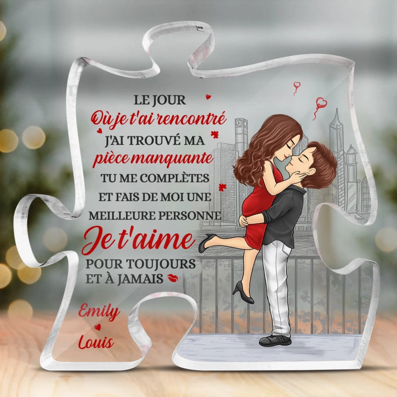 Plaque Acrylique En Forme De Puzzle Personnalisée – Cadeaux D’Anniversaire De Mariage Pour Mari Et Femme, Lui Et Elle – Je T’aime Pour Toujours Et À Jamais