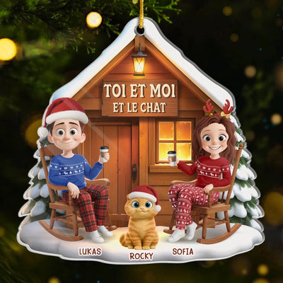 Ornement En Acrylique Personnalisé – Cadeaux De Noël Et D'Anniversaire Personnalisés Pour La Famille, Les Amoureux Des Chiens Et Des Chats – Toi, Moi Et Notre Animal