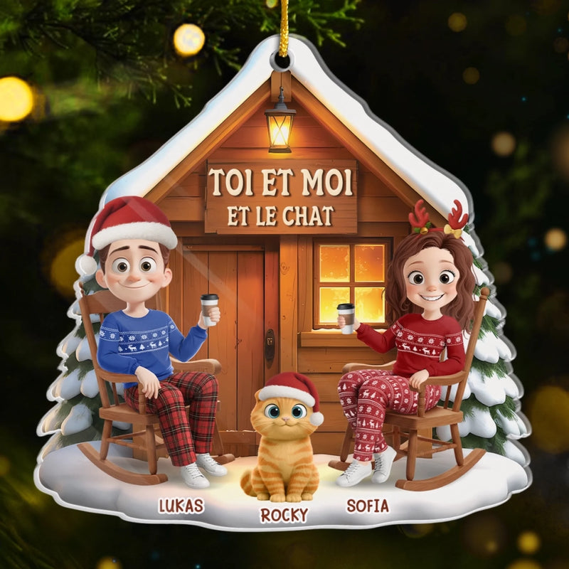 Ornement En Acrylique Personnalisé – Cadeaux De Noël Et D’Anniversaire Personnalisés Pour La Famille, Les Amoureux Des Chiens Et Des Chats – Toi, Moi Et Notre Animal